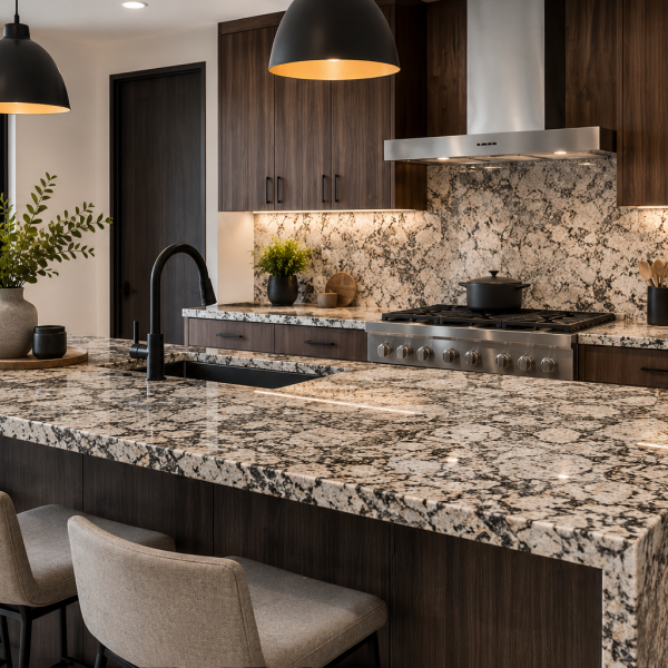 Granito para cocina moderna con cubierta resistente y elegante