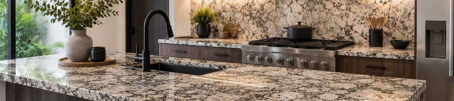 Granito para cocina moderna con cubierta resistente y elegante